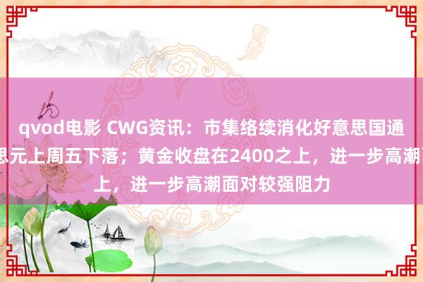 qvod电影 CWG资讯：市集络续消化好意思国通胀数据 好意思元上周五下落；黄金收盘在2400之上，进一步高潮面对较强阻力