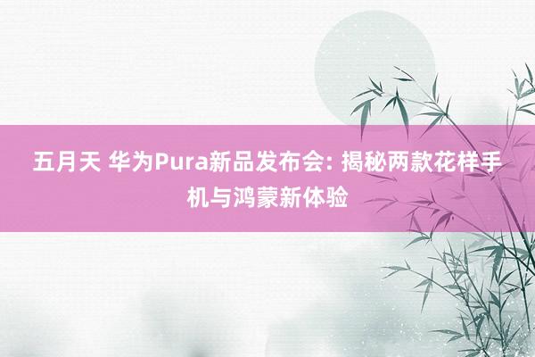 五月天 华为Pura新品发布会: 揭秘两款花样手机与鸿蒙新体验