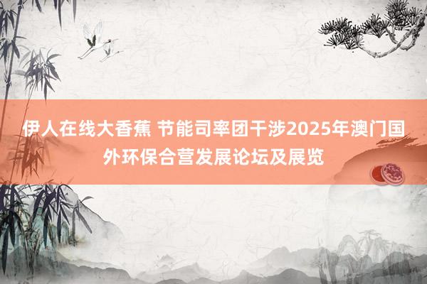 伊人在线大香蕉 节能司率团干涉2025年澳门国外环保合营发展论坛及展览