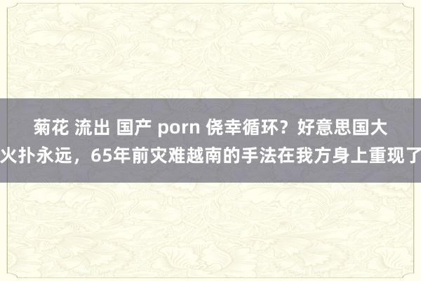 菊花 流出 国产 porn 侥幸循环？好意思国大火扑永远，65年前灾难越南的手法在我方身上重现了