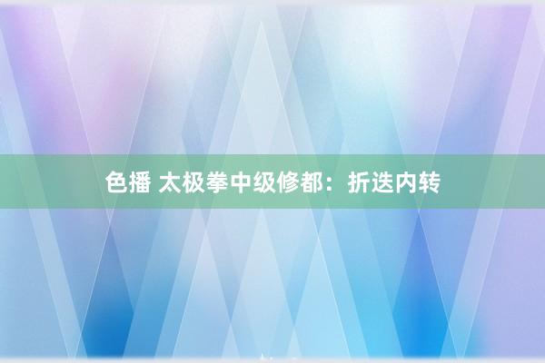 色播 太极拳中级修都：折迭内转