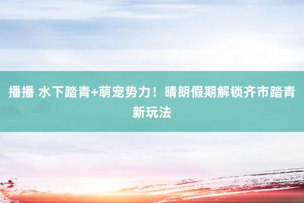 播播 水下踏青+萌宠势力！晴朗假期解锁齐市踏青新玩法